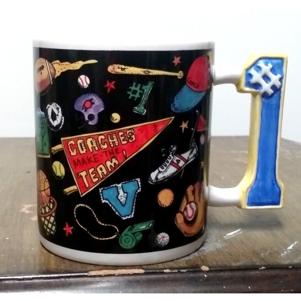 Coaches Coach Coffee Mug Cup 16 oz multicolor COACHES MAKE THE TEAM ceramic